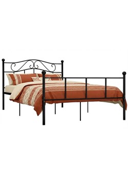 Czarne metalowe łózko pojedyncze 120x200 cm C7-P04 ze sklepu Edinos.pl w kategorii Łóżka i materace - zdjęcie 188722960