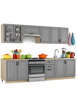 Nowoczesny komplet mebli kuchennych popiel + dąb sonoma B1-L92 ze sklepu Edinos.pl w kategorii Meble kuchenne - zdjęcie 188722970