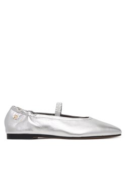 Baleriny Tommy Hilfiger Silver Lth Ellastic Ballerina FW0FW09466 Srebrny ze sklepu eobuwie.pl w kategorii Balerinki - zdjęcie 188723013