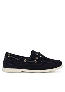 Mokasyny Tommy Hilfiger Hilfiger Suede Boat Shoe FW0FW09338 Granatowy ze sklepu eobuwie.pl w kategorii Mokasyny damskie - zdjęcie 188723164