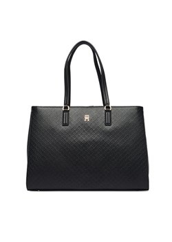 Torebka Tommy Hilfiger Th Daily Tote Mono AW0AW18417 Czarny ze sklepu eobuwie.pl w kategorii Torby Shopper bag - zdjęcie 188723233
