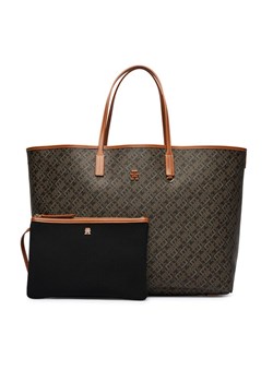 Tommy Hilfiger Torebka Th Monoplay Maxi Tote Le AW0AW18850 Czarny ze sklepu MODIVO w kategorii Torby Shopper bag - zdjęcie 188724303