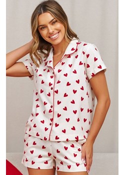Doctor Nap flanelowa piżama damska w serca PM.7441.AMOUR, Kolor biało-czerwony, Rozmiar S, Doctor Nap ze sklepu Primodo w kategorii Piżamy damskie - zdjęcie 188725964