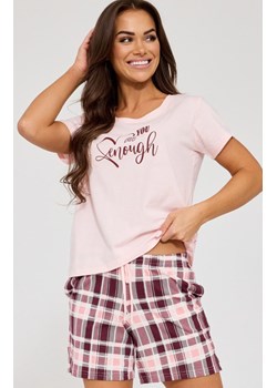 Bawełniana piżama damska Enough 880/332, Kolor różowy-wzór, Rozmiar 2XL, Cornette ze sklepu Intymna w kategorii Piżamy damskie - zdjęcie 188726634