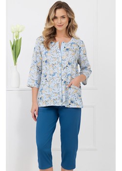 Rozpinana piżama damska Celozja 3/4, Kolor niebieski-wzór, Rozmiar M, Italian Fashion ze sklepu Intymna w kategorii Piżamy damskie - zdjęcie 188726692
