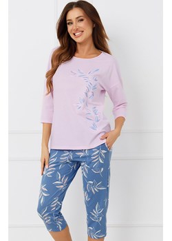 Bawełniana piżama damska różowa 3/4 Erula, Kolor różowy-wzór, Rozmiar M, Italian Fashion ze sklepu Intymna w kategorii Piżamy damskie - zdjęcie 188726712