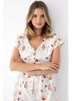 Sensis bawełniana koszula nocna damska Arielle, Kolor ecru-łosoś, Rozmiar S, SENSIS ze sklepu Intymna w kategorii Koszule nocne - zdjęcie 188726784