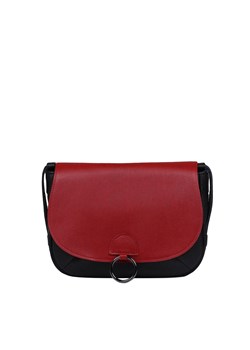 czarna torebka damska skórzana na ramię z wymienną czerwoną klapą Liz ze sklepu Słoń Torbalski w kategorii Listonoszki - zdjęcie 188729842