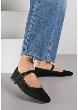 Czarne Balerinki z Kwadratowym Noskiem i Zapięciem na Sprzączkę Lavitera ze sklepu born2be.pl w kategorii Balerinki - zdjęcie 188729990