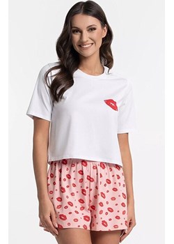 Krótka piżama damska bawełniana PDD3900-019, Kolor biało-różowy, Rozmiar S, Moraj ze sklepu Primodo w kategorii Piżamy damskie - zdjęcie 188732893