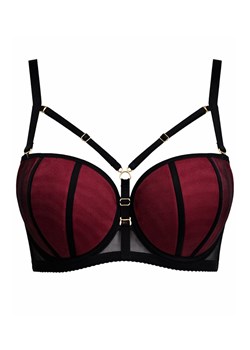 Biustonosz półusztywniany semi-soft rubinowo-czarny Allure, Kolor rubinowo-czarny, Rozmiar 70D, Vena ze sklepu Primodo w kategorii Biustonosze - zdjęcie 188733004