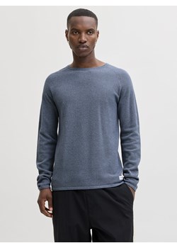 Jack & Jones Sweter męski Mężczyźni Bawełna niebieski jednolity ze sklepu vangraaf w kategorii Swetry męskie - zdjęcie 188733221