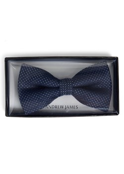 Andrew James Muszka męska z zawartością jedwabiu Mężczyźni Jedwab granatowy w kropki ze sklepu vangraaf w kategorii Muchy - zdjęcie 188733252