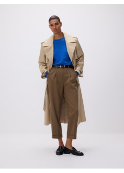 Reserved - Spodnie z paskiem - oliwkowy ze sklepu Reserved w kategorii Spodnie damskie - zdjęcie 188733532