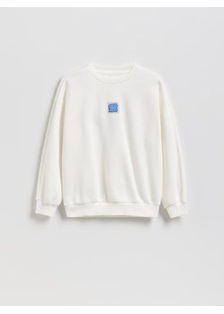 Reserved - Bawełniana bluza oversize - złamana biel ze sklepu Reserved w kategorii Bluzy chłopięce - zdjęcie 188733702