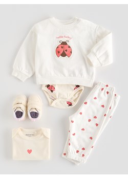 Reserved - Bawełniany komplet - złamana biel ze sklepu Reserved w kategorii Komplety niemowlęce - zdjęcie 188733750