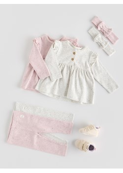 Reserved - Bawełniany komplet z opaską - złamana biel ze sklepu Reserved w kategorii Komplety niemowlęce - zdjęcie 188733762