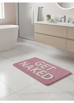 Sinsay - Dywanik łazienkowy z napisem GET NAKED - różowy ze sklepu Sinsay w kategorii Dywaniki łazienkowe - zdjęcie 188734744