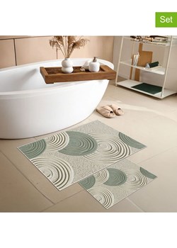 Mijolnir Dywaniki łazienkowe (2 szt.) w kolorze zielono-beżowym ze sklepu Limango Polska w kategorii Akcesoria łazienkowe - zdjęcie 188737984