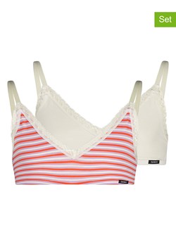 Skiny Topy (2 szt.) w kolorze białym ze wzorem ze sklepu Limango Polska w kategorii Staniki dla dziewczynki - zdjęcie 188739581