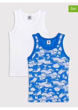 PETIT BATEAU Podkoszulki (2 szt.) w kolorze białym i niebieskim ze sklepu Limango Polska w kategorii Podkoszulki dziecięce - zdjęcie 188743011