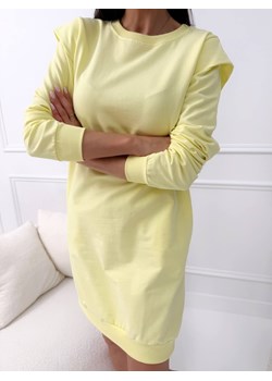 Żółta Dresowa Sukienka z Kieszeniami ze sklepu ModnaKiecka.pl w kategorii Sukienki - zdjęcie 188746234