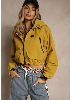 Żółta Kurtka w Stylu Oversize z Kapturem i Kieszeniami Lorlio ze sklepu renee.pl w kategorii Kurtki damskie - zdjęcie 188746384