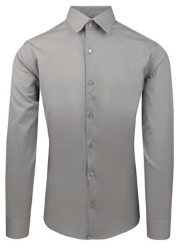 Ciemnoszara Koszula Bawełniana o Taliowanym Kroju, Jednokolorowa KSDWPZNIciemszaraP003sl ze sklepu JegoSzafa.pl w kategorii Koszule męskie - zdjęcie 188746644