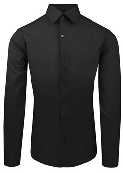 Czarna Koszula Bawełniana o Taliowanym Kroju, Jednokolorowa KSDWPZNIczarnaP001sl ze sklepu JegoSzafa.pl w kategorii Koszule męskie - zdjęcie 188746651