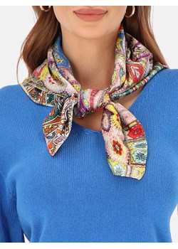 Wzorzysta kolorowa apaszka z jedwabiem Potis & Verso ze sklepu Eye For Fashion w kategorii Szaliki i chusty damskie - zdjęcie 188746780