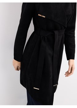Mohito - Płaszcz z imitacji zamszu - czarny ze sklepu Mohito w kategorii Płaszcze damskie - zdjęcie 188746841