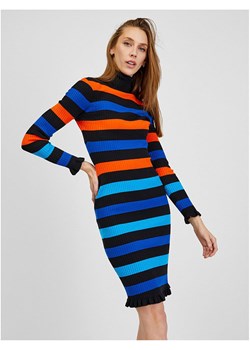 orsay Sukienka dzianinowa w kolorze niebiesko-pomarańczowym ze sklepu Limango Polska w kategorii Sukienki - zdjęcie 188747950