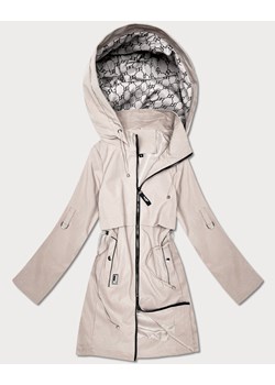 Prosta kurtka damska na podszewce Goodlookin jasny beżowy (KK60409-5#) ze sklepu goodlookin.pl w kategorii Płaszcze damskie - zdjęcie 188749002