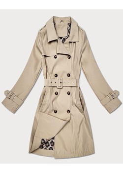 Płaszcz damski typu trencz z paskiem Goodlookin jasny beżowy (KK60416-3#) ze sklepu goodlookin.pl w kategorii Płaszcze damskie - zdjęcie 188749043