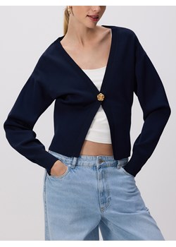 Reserved - Kardigan z ozdobnym zapięciem - granatowy ze sklepu Reserved w kategorii Swetry damskie - zdjęcie 188749620