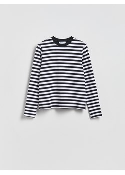 Reserved - Longsleeve z merceryzowanej bawełny - czarny ze sklepu Reserved w kategorii Bluzki damskie - zdjęcie 188749684