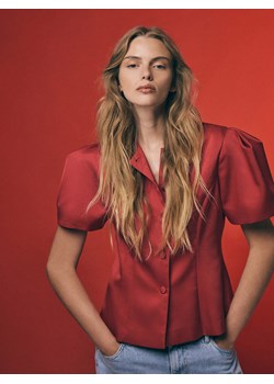 Reserved - Bluzka z bufkami - czerwony ze sklepu Reserved w kategorii Bluzki damskie - zdjęcie 188751660