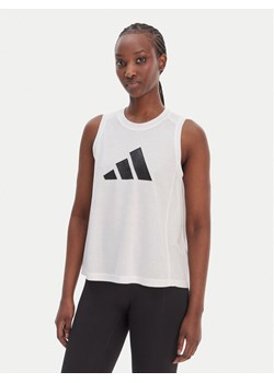 adidas Koszulka techniczna Train Essentials Big Logo IT0540 Biały Regular Fit ze sklepu MODIVO w kategorii Bluzki damskie - zdjęcie 188752423