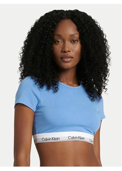 Calvin Klein Underwear T-Shirt LV00QF8495 Błękitny Slim Fit ze sklepu MODIVO w kategorii Bluzki damskie - zdjęcie 188752462