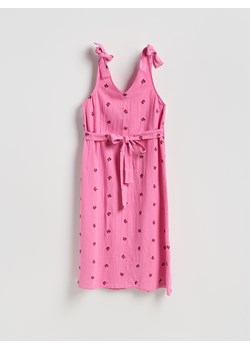 Reserved - Muślinowa sukienka z haftem - różowy ze sklepu Reserved w kategorii Sukienki - zdjęcie 188753373