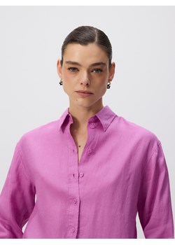 Reserved - Lniana koszula - fioletowy ze sklepu Reserved w kategorii Bluzki damskie - zdjęcie 188753502