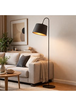 Czarna lampa stojąca do salonu TALLIN GOLD ze sklepu Lysne w kategorii Lampy podłogowe - zdjęcie 188754723