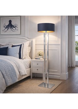 Nowoczesna srebrna lampa podłogowa z granatowym abażurem KALIFORNIA GOLD ze sklepu Lysne w kategorii Lampy podłogowe - zdjęcie 188754761