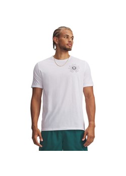 Męski t-shirt z nadrukiem Under Armour UA M Radial WM SS - biały ze sklepu Sportstylestory.com w kategorii T-shirty męskie - zdjęcie 188755152