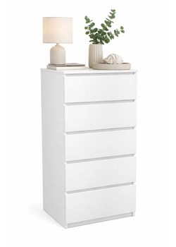 Nowoczesna Wysoka Biała Komoda R0-E16 ze sklepu Edinos.pl w kategorii Komody - zdjęcie 188755253