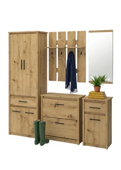 Zestaw mebli z wieszakiem na ubrania dąb artisan H3-D30 ze sklepu Edinos.pl w kategorii Zestawy mebli do przedpokoju - zdjęcie 188755260