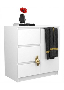 Biała Nowoczesna Komoda Z 3 Szufladami I Szafką A5-C40 ze sklepu Edinos.pl w kategorii Komody - zdjęcie 188755262