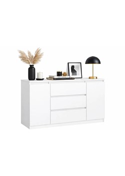 Biała Komoda Z 3 Szufladami I Drzwiczkami K7-E38 ze sklepu Edinos.pl w kategorii Komody - zdjęcie 188755263