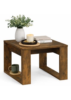 Kwadratowy stolik kawowy wędzony dąb K0-K02 ze sklepu Edinos.pl w kategorii Stoliki kawowe - zdjęcie 188755264