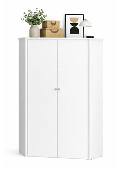 Biała szafa narożna z drążkiem i półkami E3-F44 ze sklepu Edinos.pl w kategorii Szafy - zdjęcie 188755271